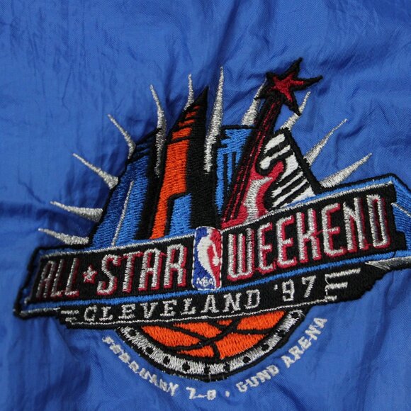 VTG Unique Sports Jacket Mens XL Blue 1997 NBA All Star Weekend Windbreaker - Picture 5 of 15